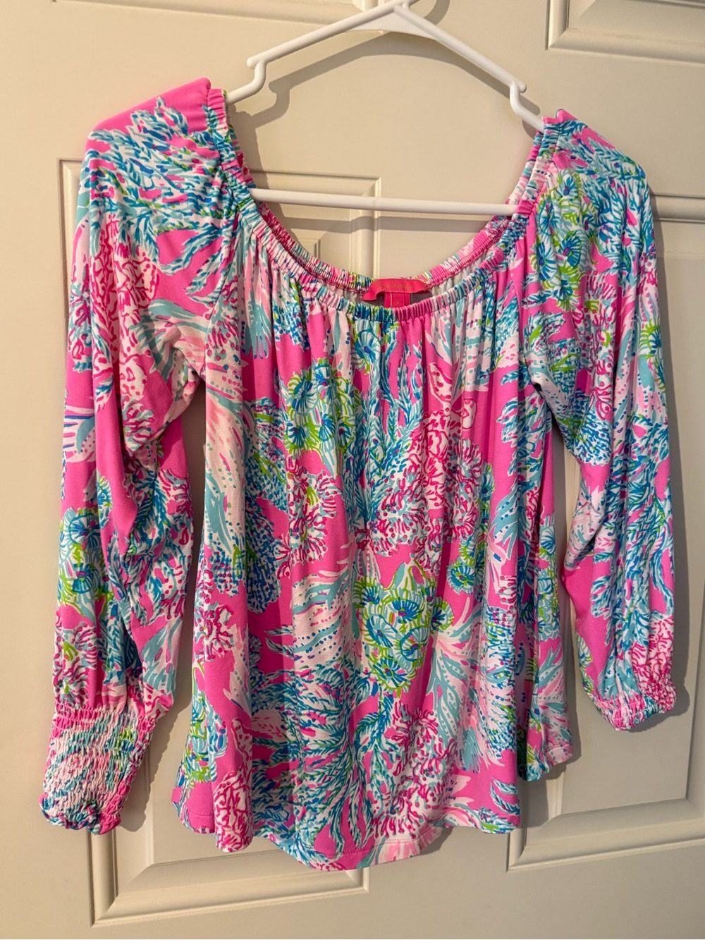 Lilly Pulitzer Pink Multicolor Off-Shoulder Floral Top